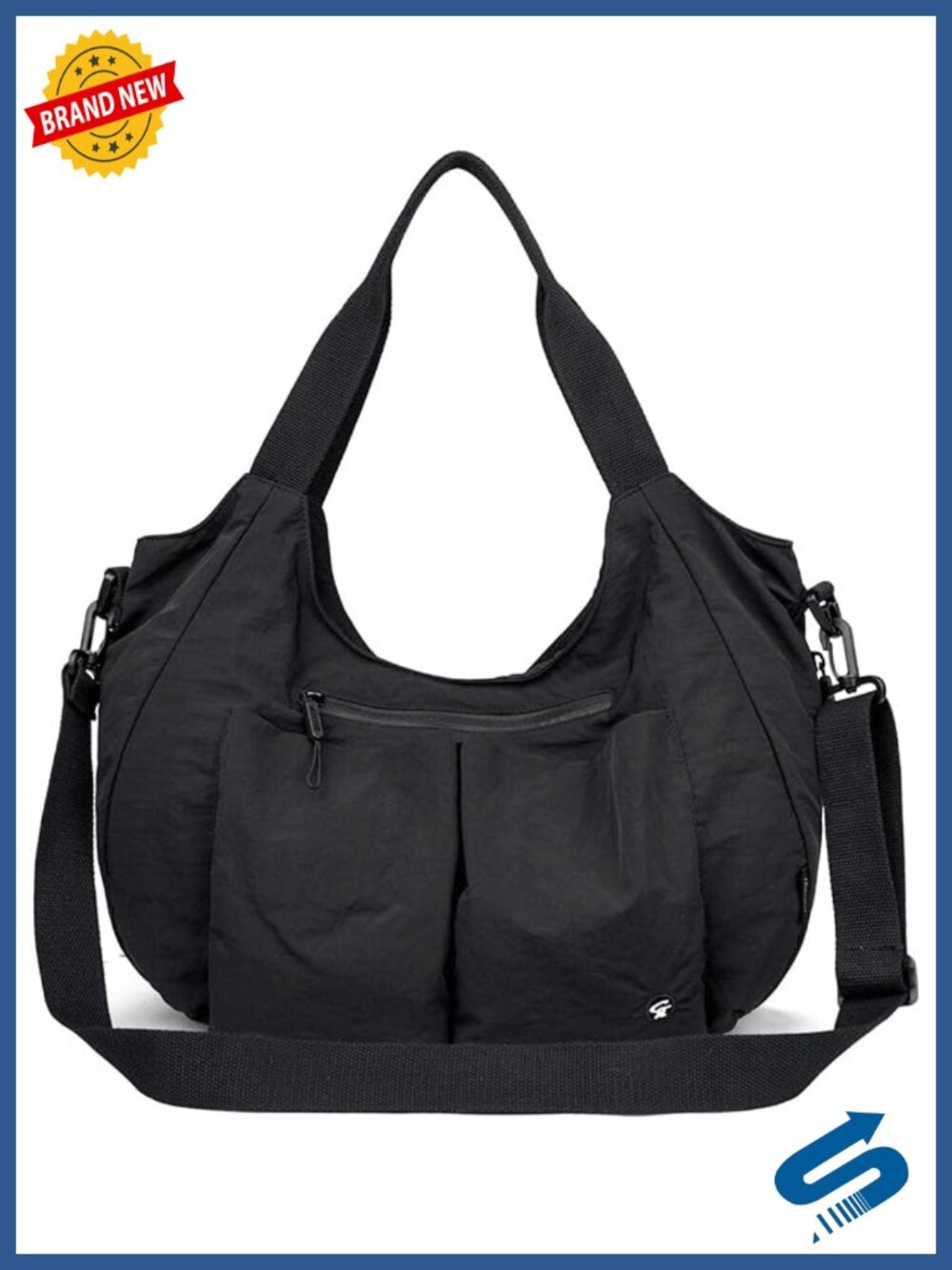Large Tote Bag for Women Waterproof Nylon Shoulder Hobo Crossbody Purse Satchel